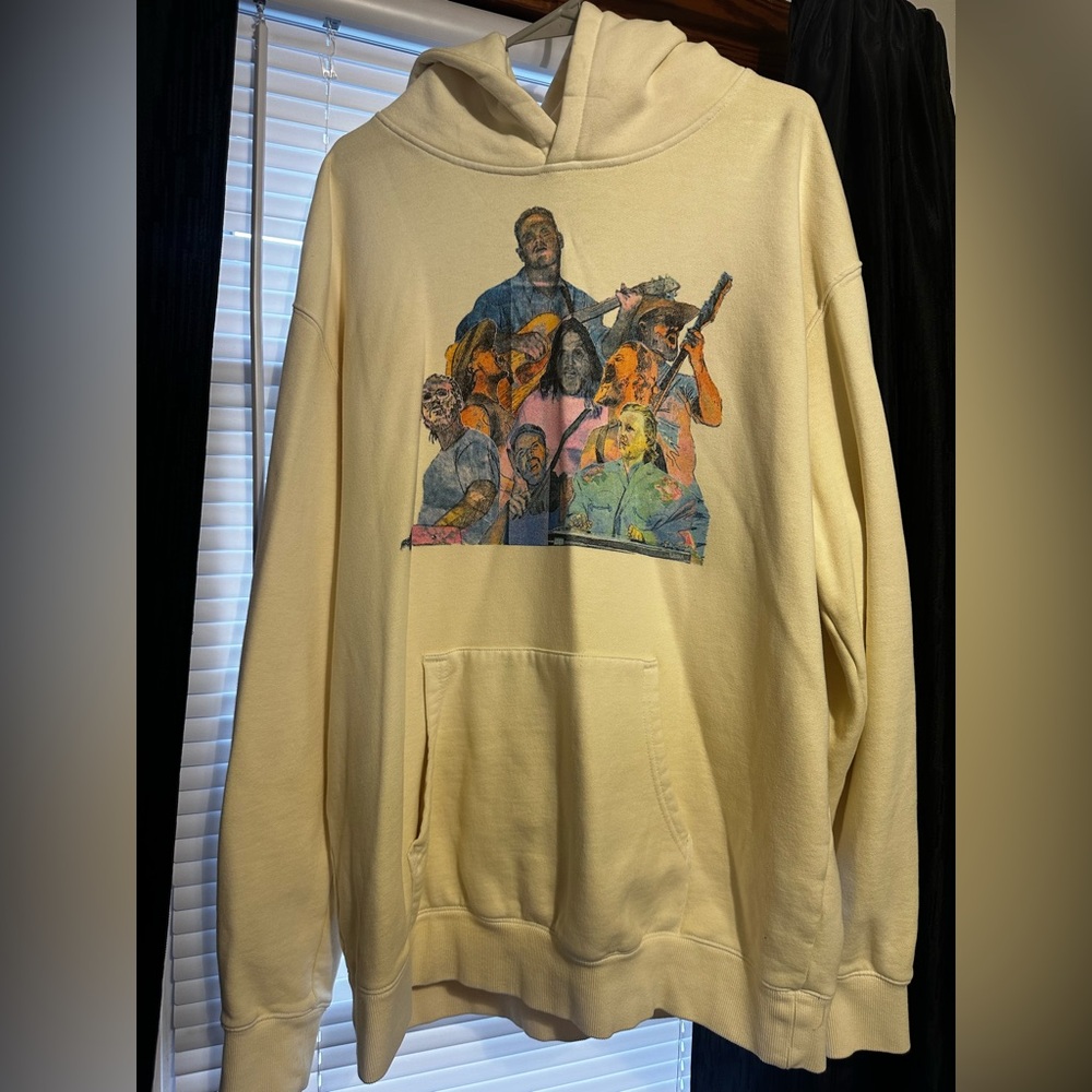 Graphic Print Cream Hoodie